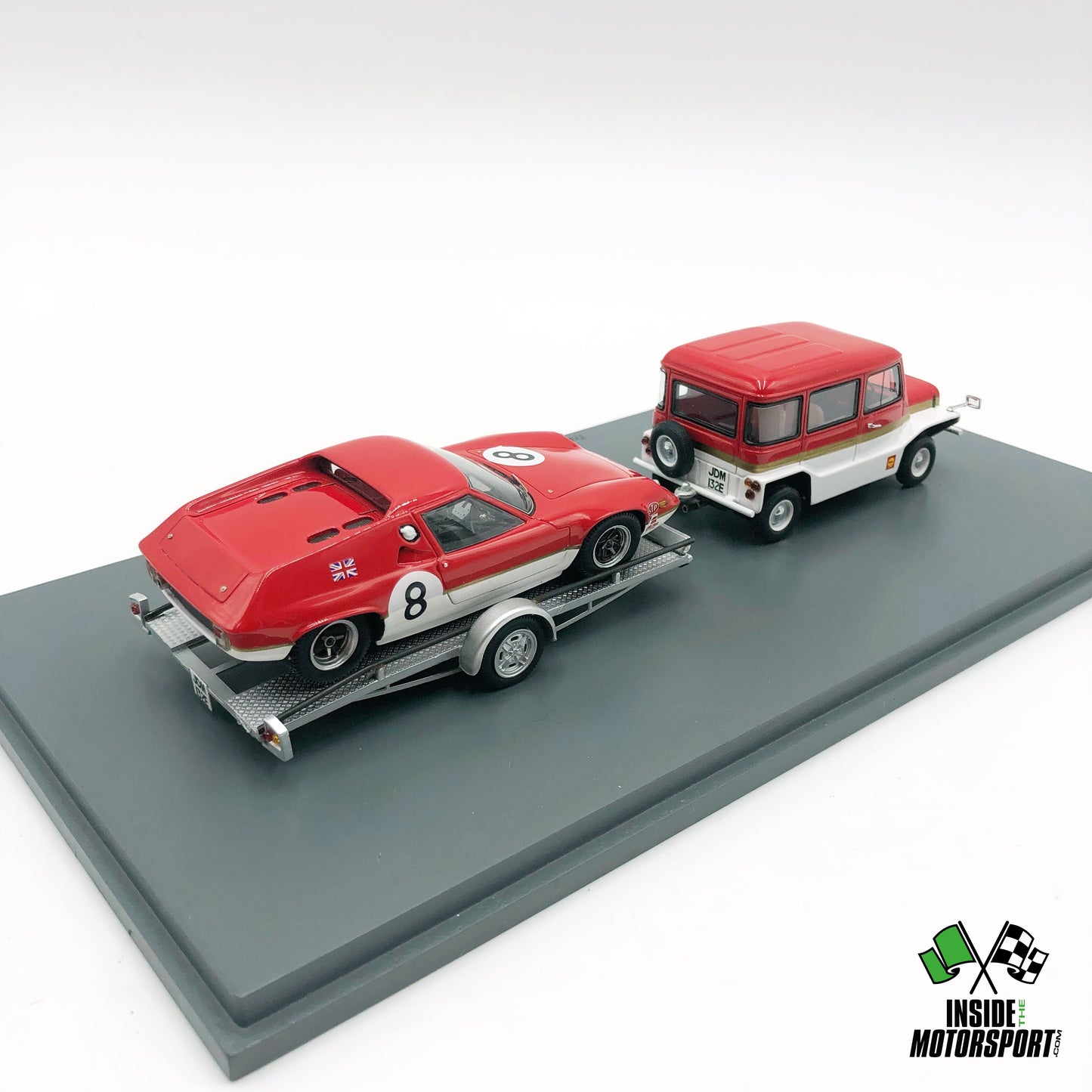 Mini Moke Team Lotus Gold Leaf + Lotus 47 + Trailer - Spark 1/43