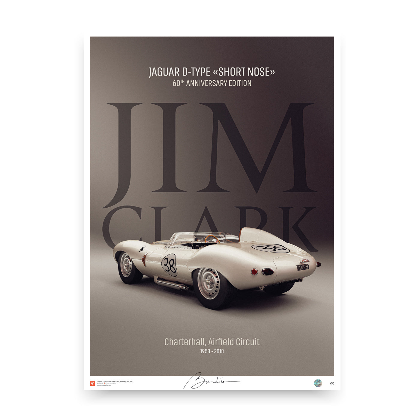 Jaguar D-Type ‘Short Nose’ 1958 - Limited Edition Poster