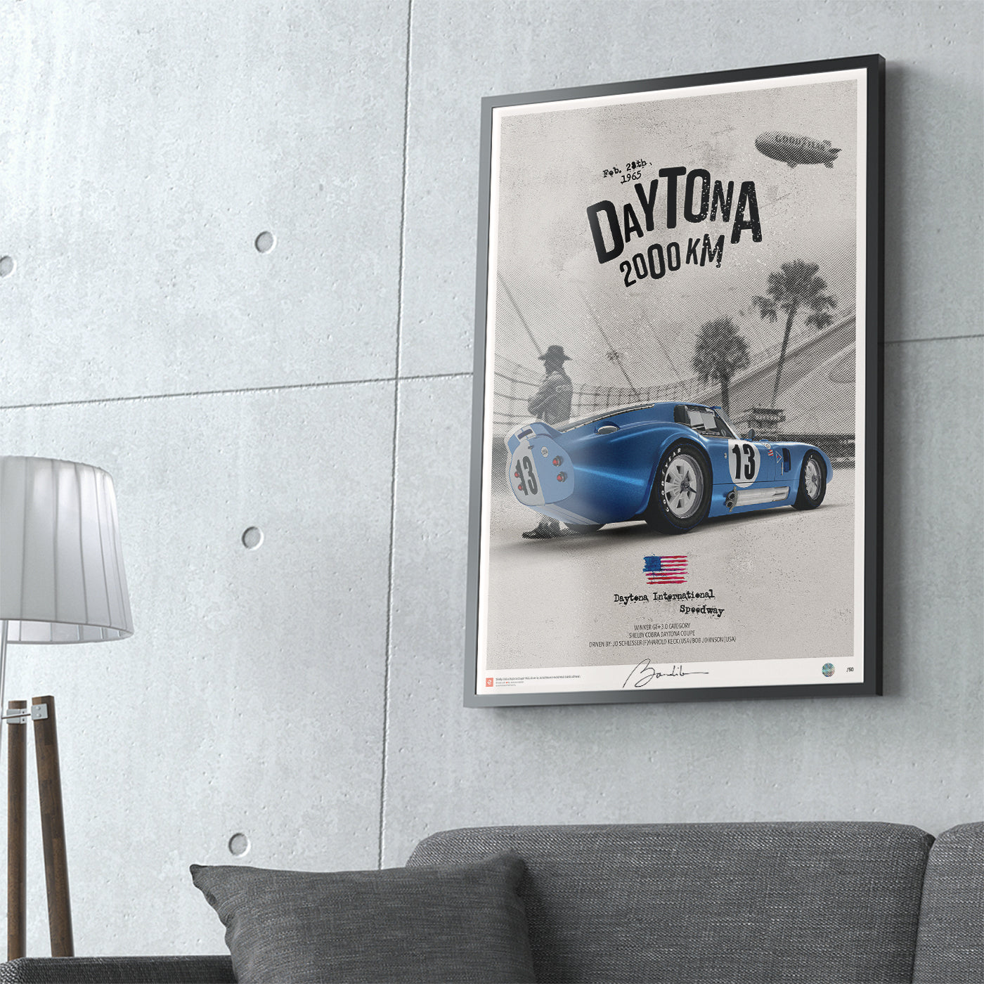 Shelby Cobra Daytona Coupe – Daytona 1965 - Limited Edition Poster