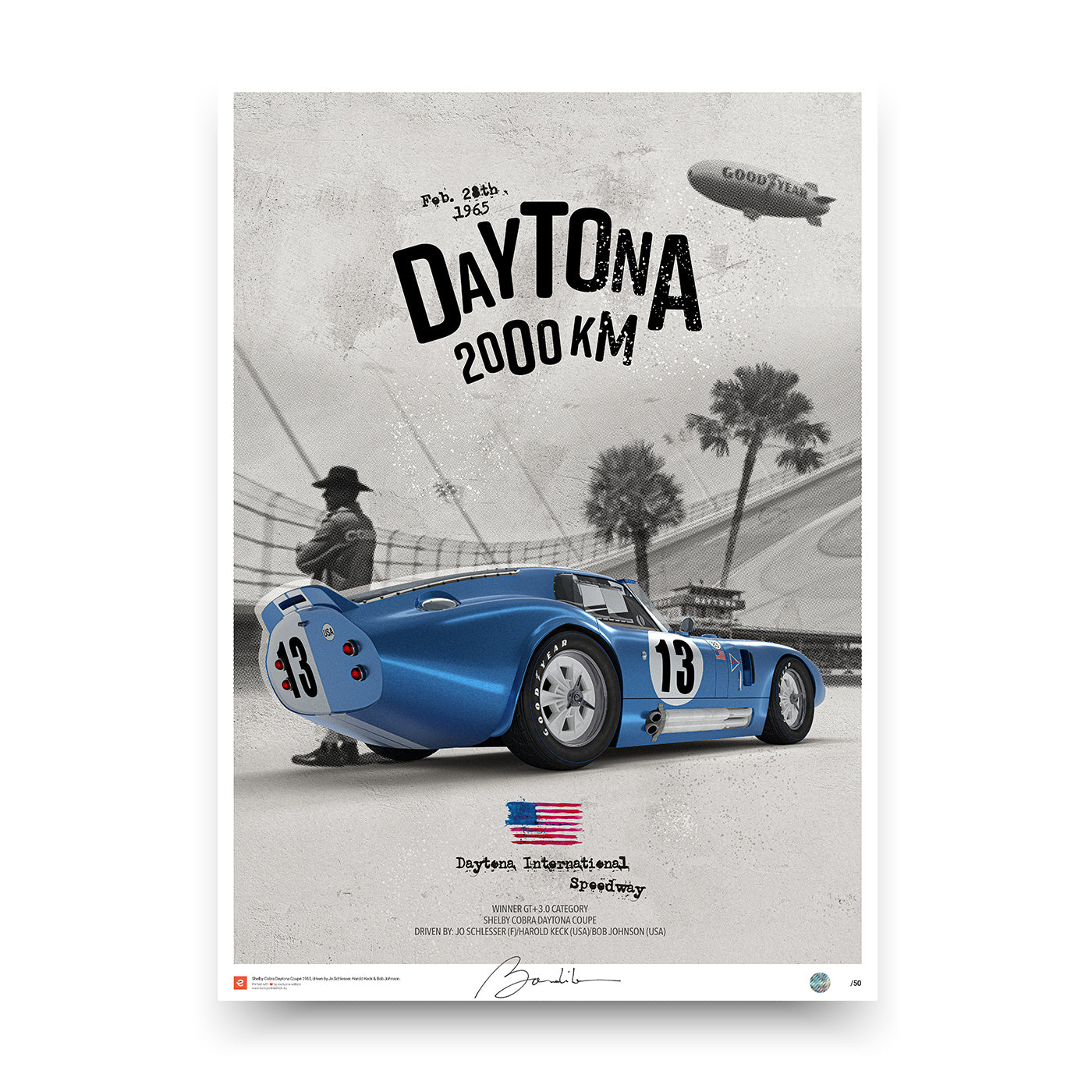 Shelby Cobra Daytona Coupe – Daytona 1965 - Limited Edition Poster