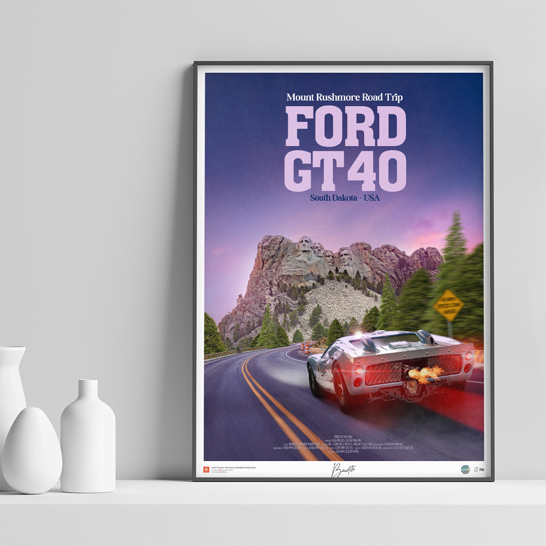 Ford GT40 MK2 – Mount Rushmore Road Trip - Limited Edition Poster