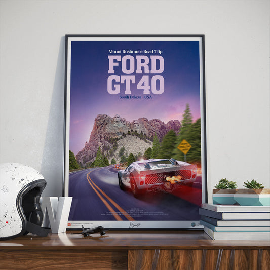 Ford GT40 MK2 – Mount Rushmore Road Trip - Limited Edition Poster