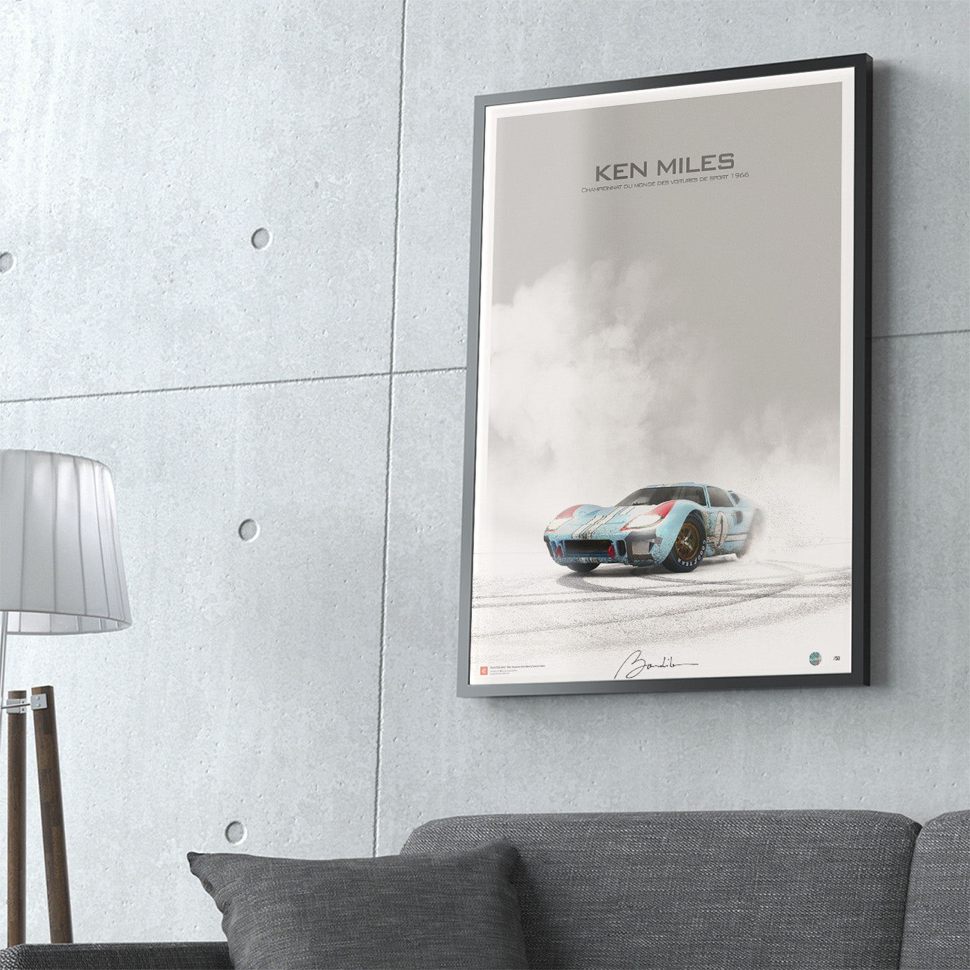 Poster Ford GT40 mk2 – Ken Miles - Limited Edition Poster