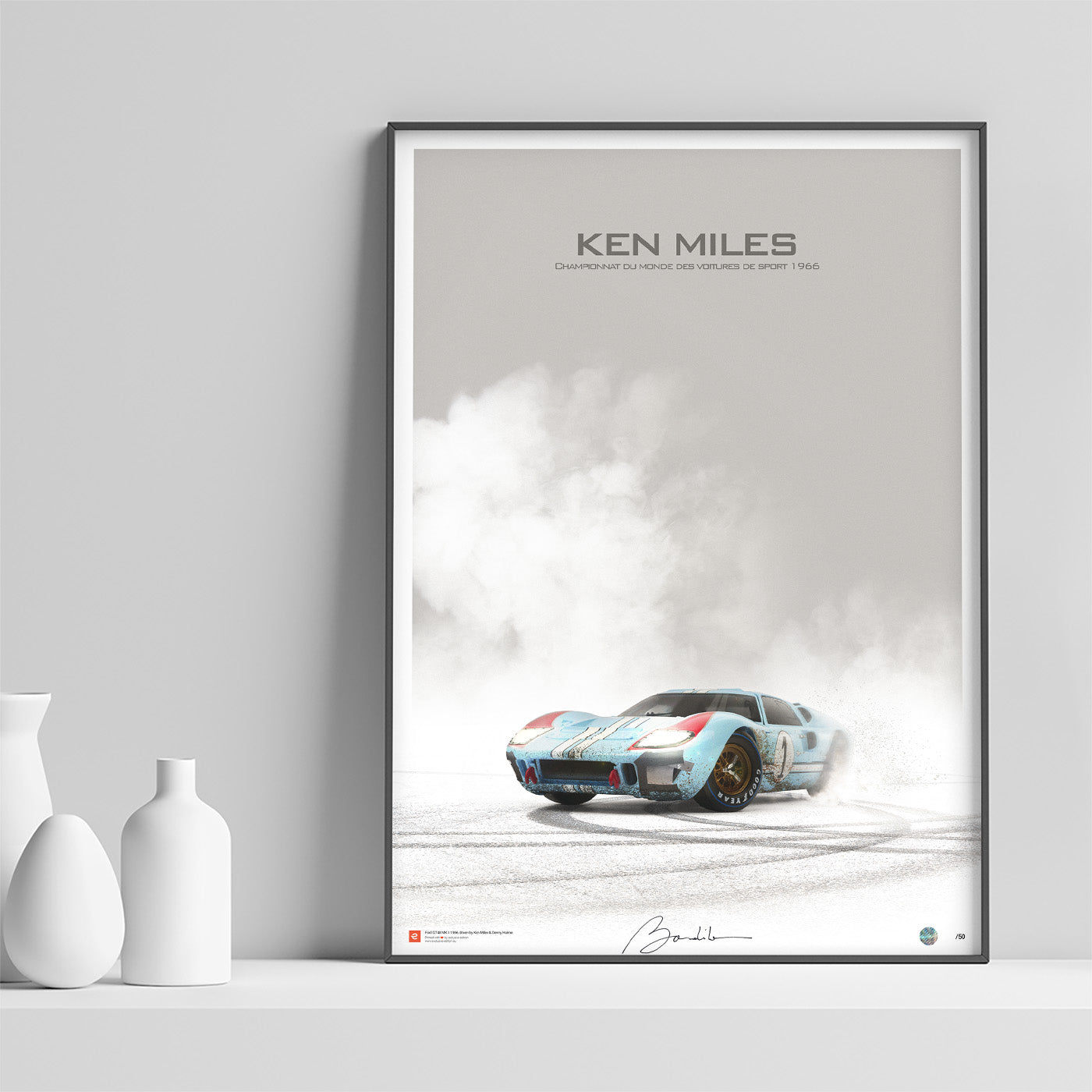 Poster Ford GT40 mk2 – Ken Miles - Limited Edition Poster