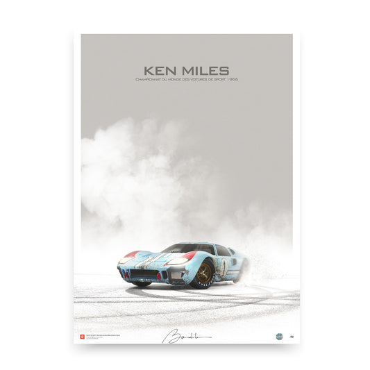 Poster Ford GT40 mk2 – Ken Miles - Limited Edition Poster