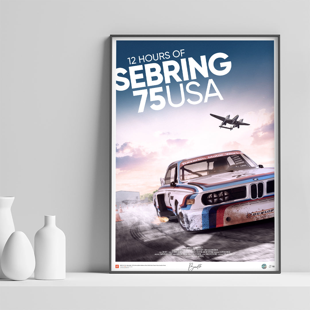 BMW 3.0 CSL – 12h of Sebring 1975 - Limited Edition Poster