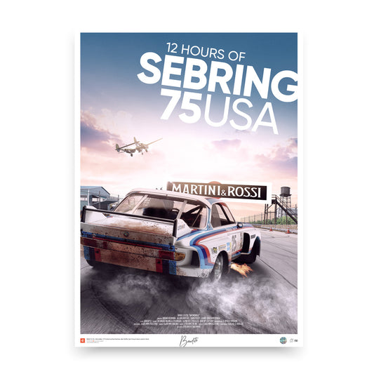 Poster BMW 3.0 CSL – 12h of Sebring 1975 - Limited Edition Poster