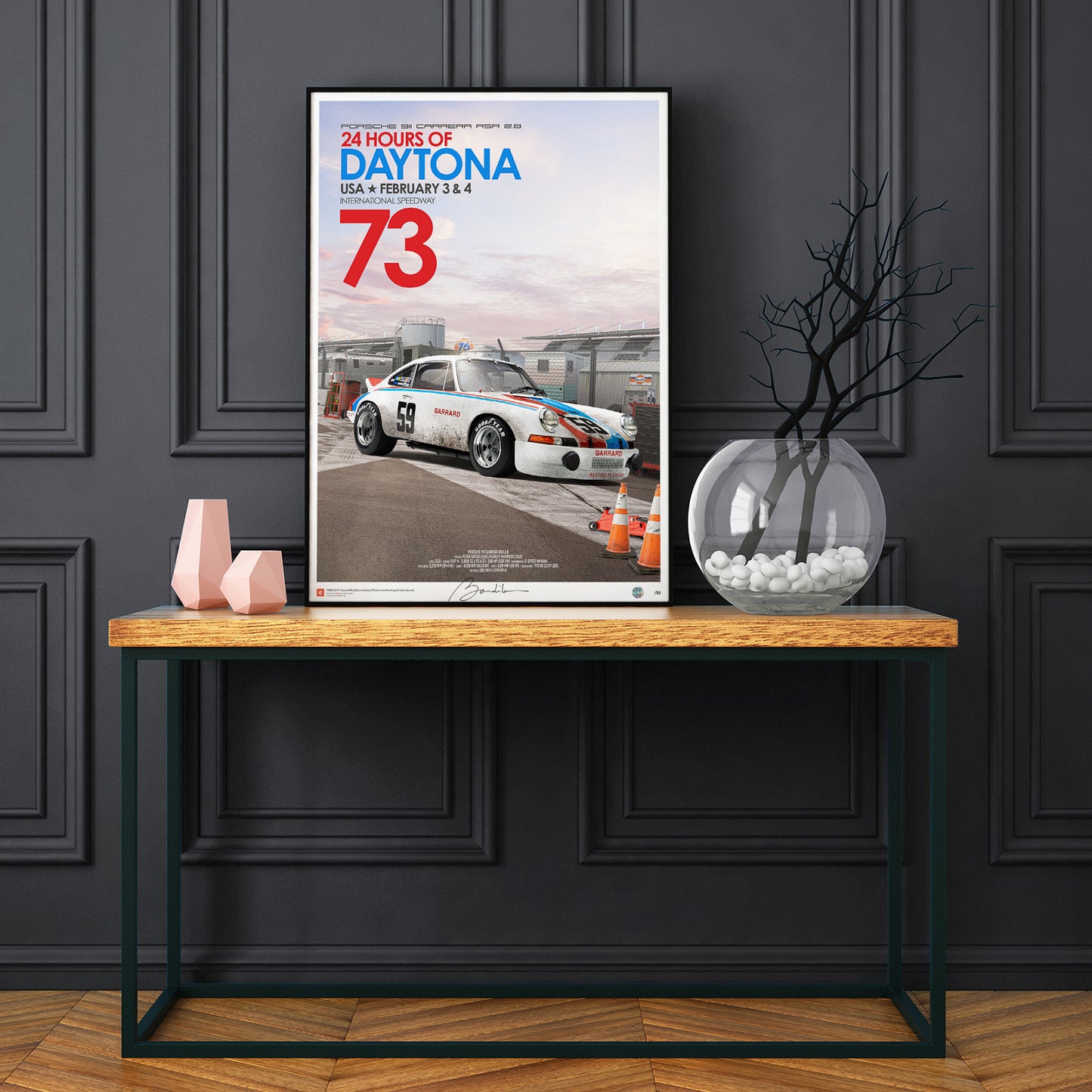 Porsche 911 carrera 2.8 RSR – Stand – 24h Daytona 1973 - Limited Edition Poster