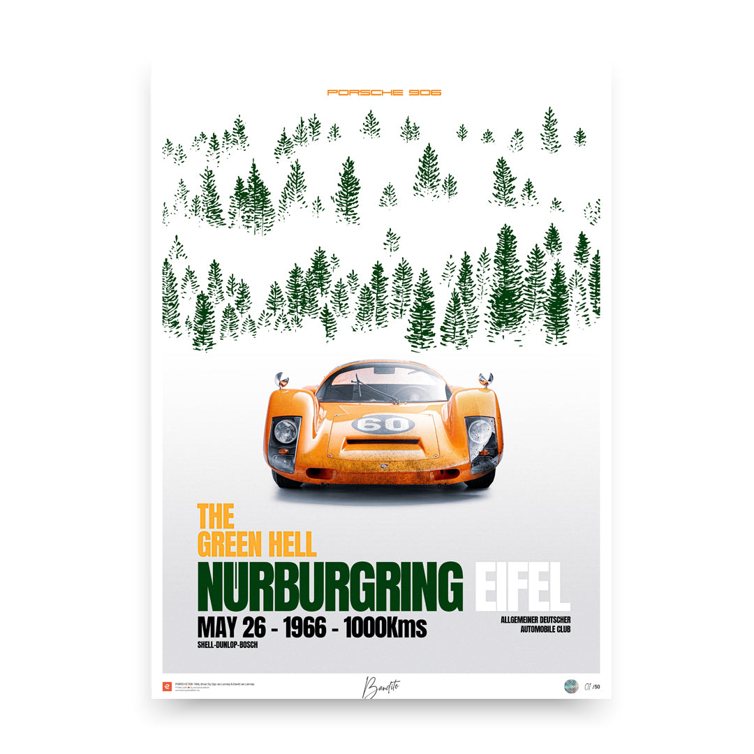 Porsche 906 – 1000 km du Nurburgring 1966 - Limited Edition Poster