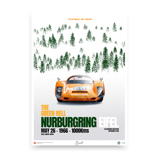 Poster Porsche 906 – 1000 km du Nurburgring 1966 - Limited Edition Poster