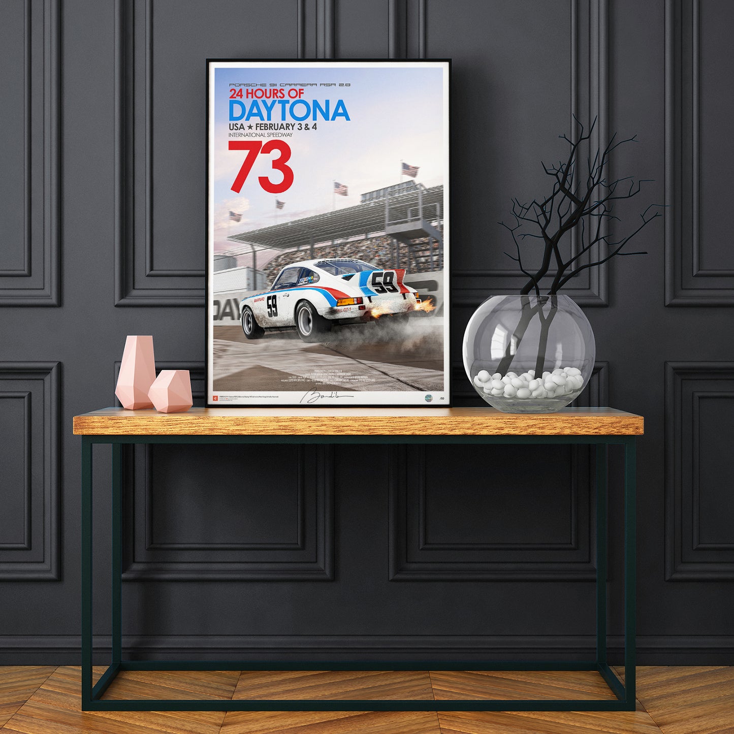 Porsche 911 carrera 2.8 RSR – Race – 24h Daytona 1973 -  Limited Edition Poster