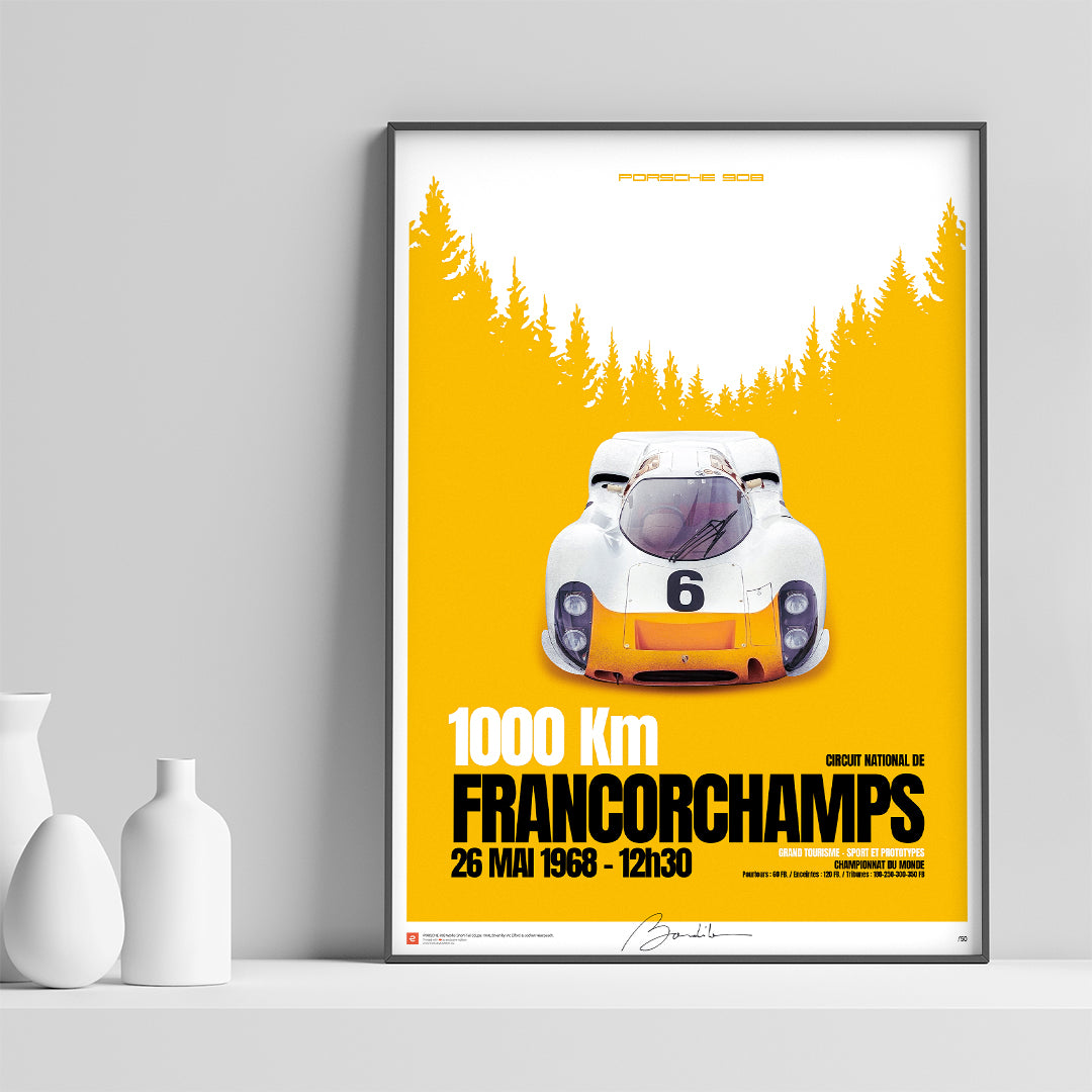 Porsche 908 – 1000 km de Francorchamps 1968 - Limited Edition Poster