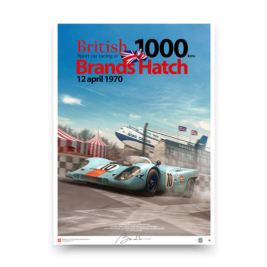 Poster Porsche 917 K Gulf – Brands Hatch 1970 Profil - Limited Edition Poster