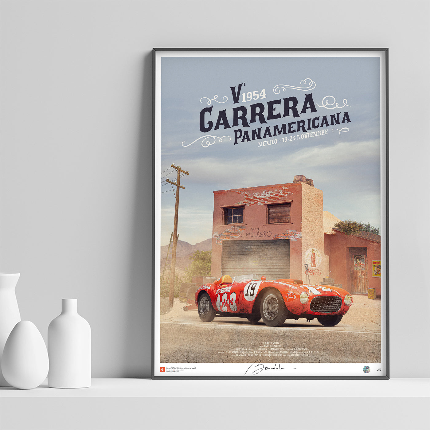 Poster Ferrari 375 Plus – Carrera Panamericana 1954- Limited Edition Poster