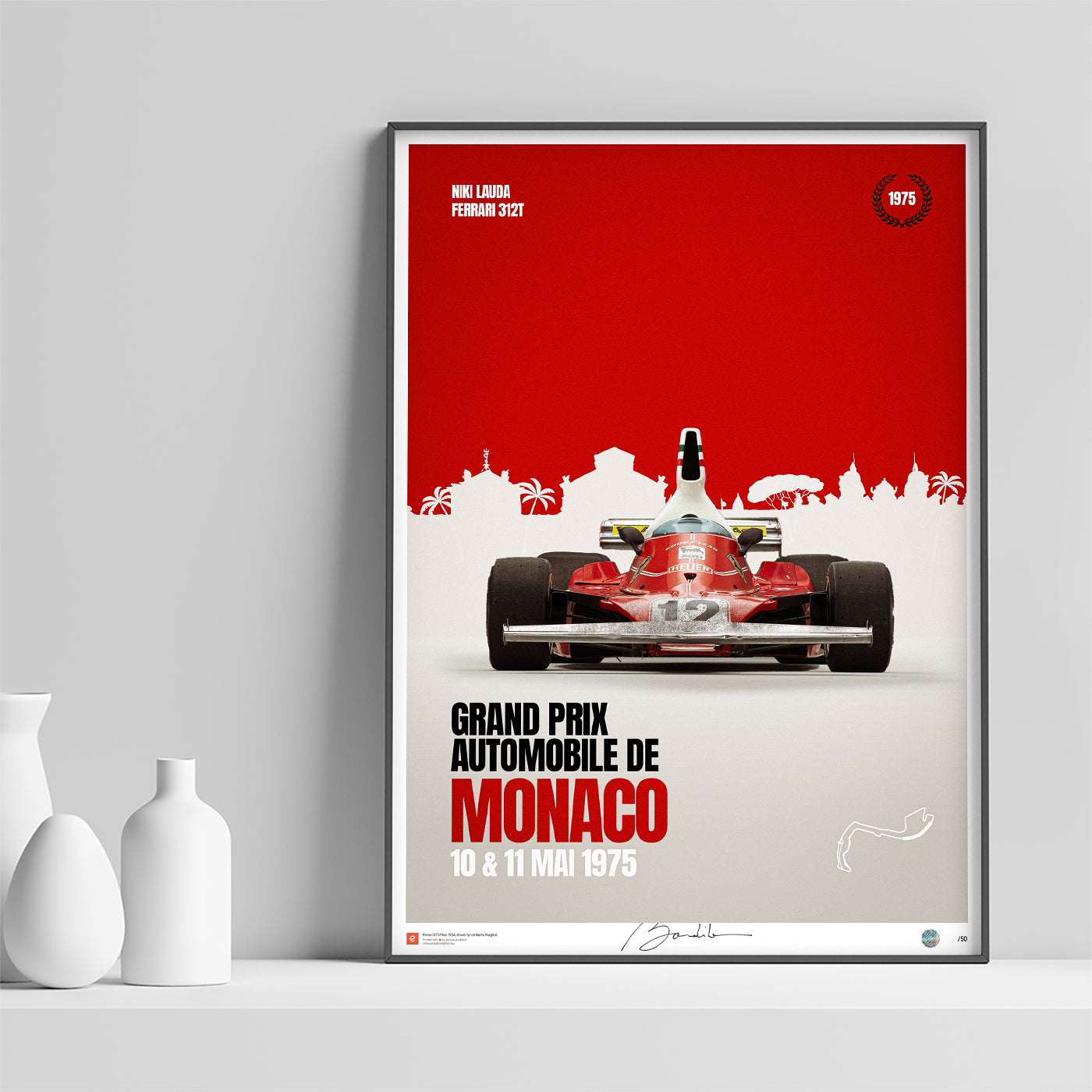 Ferrari 312T – Niki Lauda – Monaco 1975 – Face. Limited Edition Poster