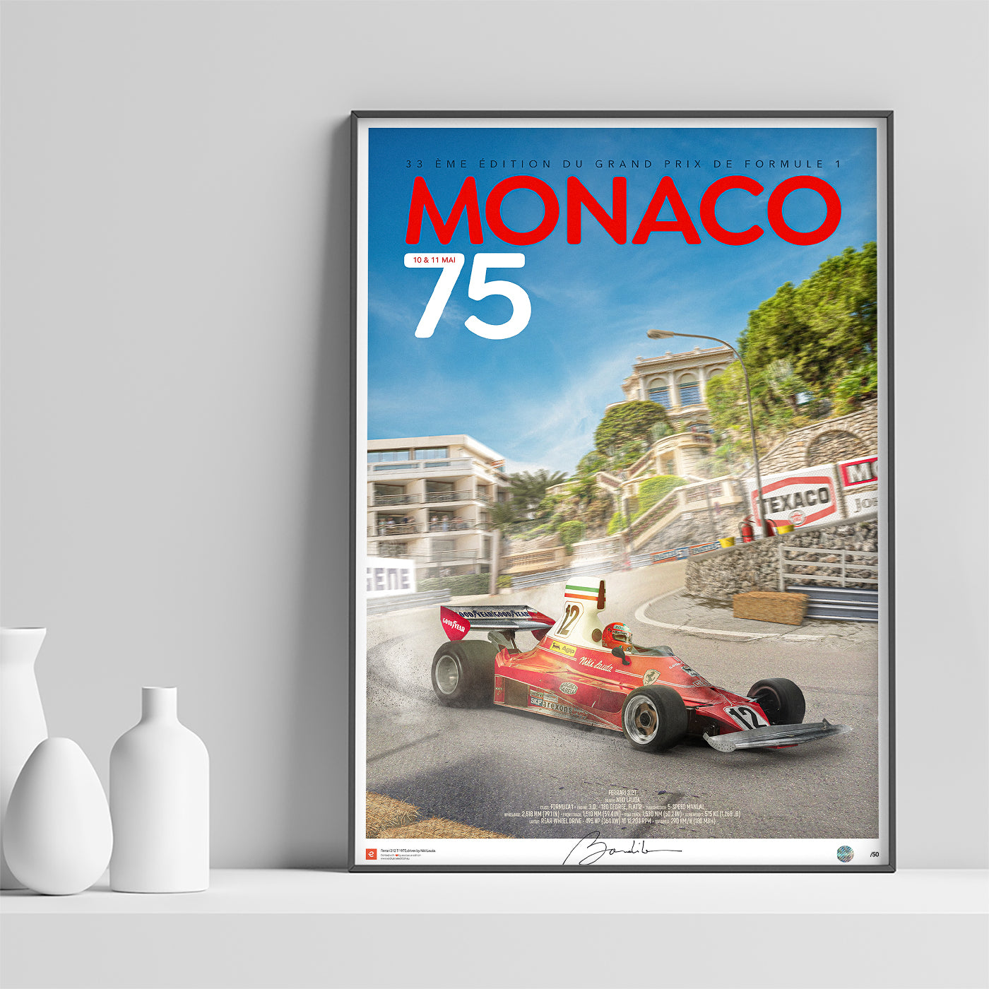 Ferrari 312T – Niki Lauda – Monaco 1975 – Loews Turn - Limited Edition Poster