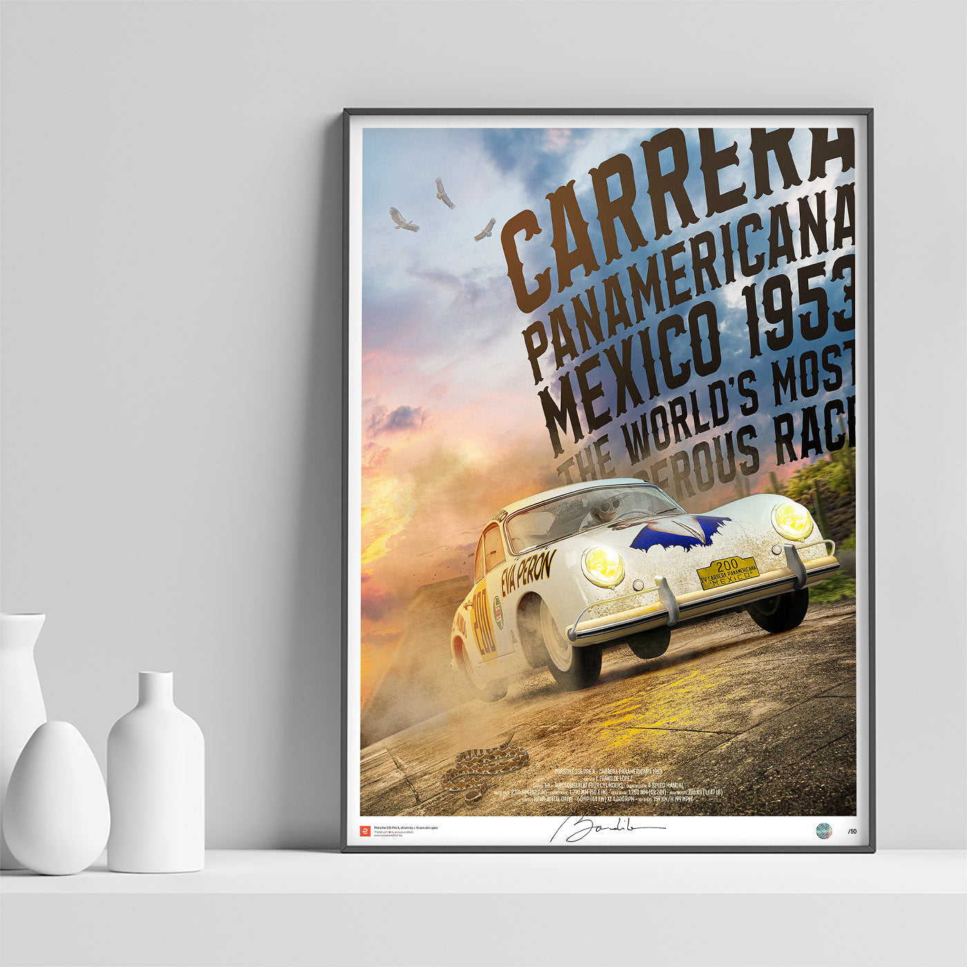 Poster Porsche 356 – Carrera Panamericana 1953 - Limited Edition Poster