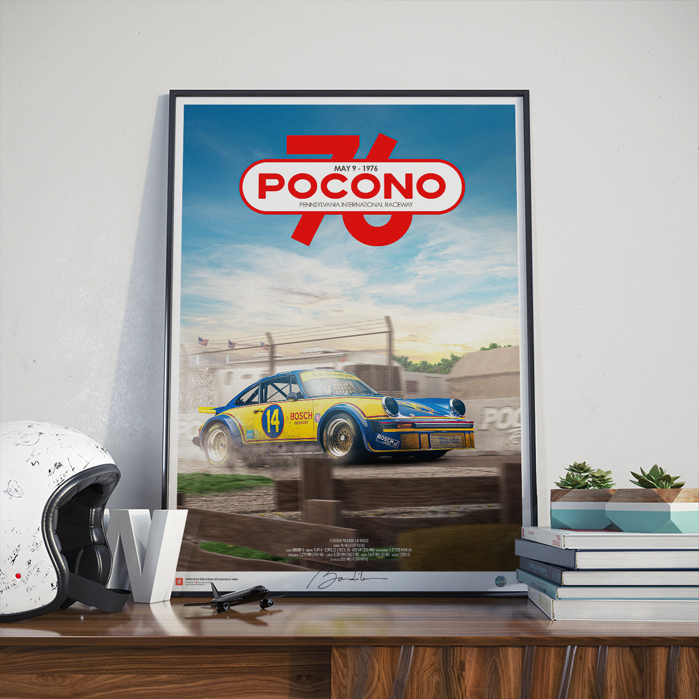 Poster Porsche 934 Turbo 3.0 RSR – Pocono 1976 - Limited Edition Poster