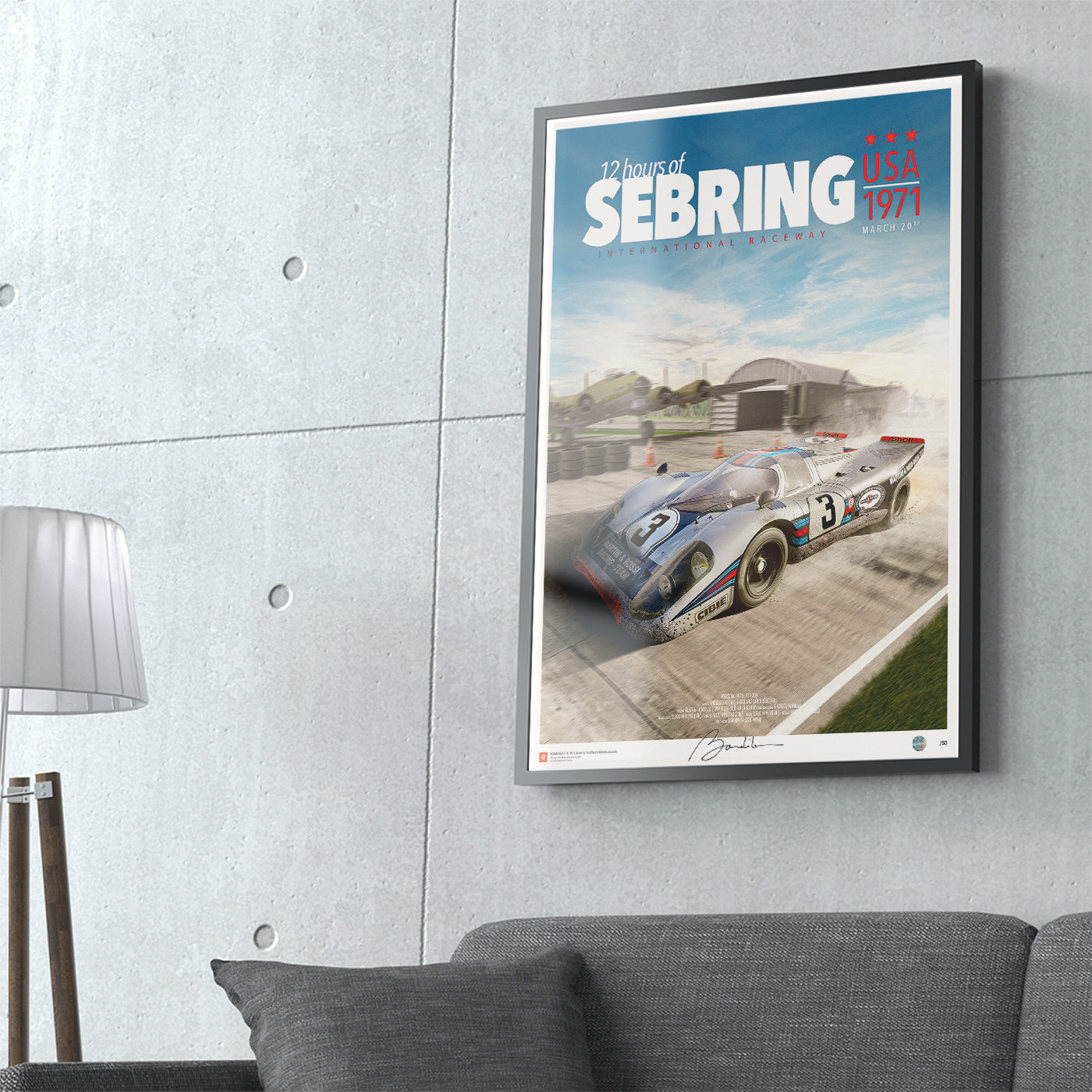 Poster Porsche 917 K Martini Racing – Sebring 1971 - Limited Edition Poster