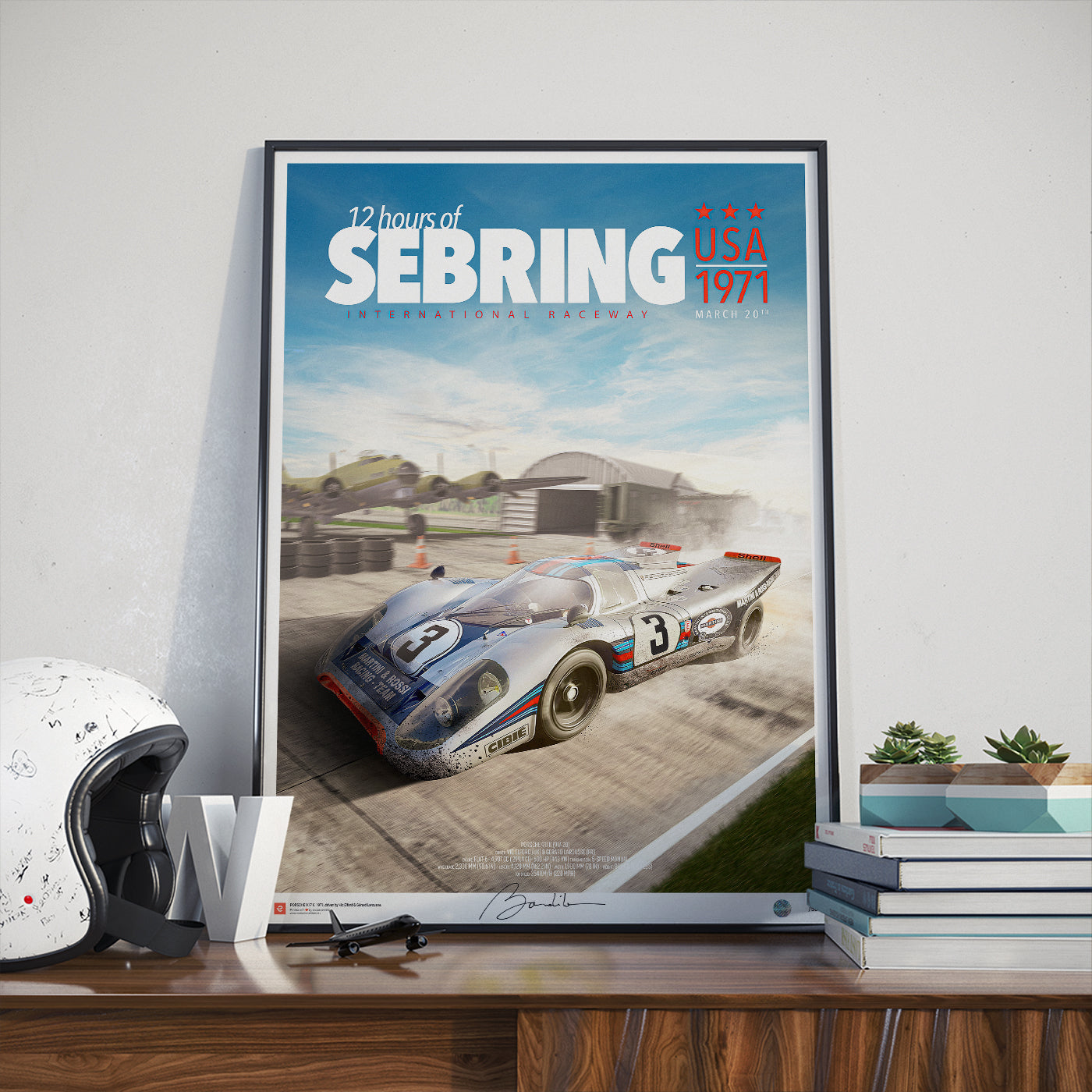 Poster Porsche 917 K Martini Racing – Sebring 1971 - Limited Edition Poster