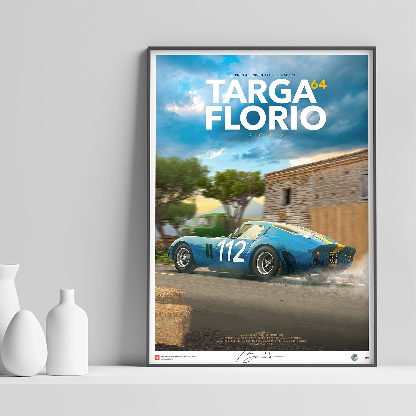 Poster Ferrari 250 GTO – Targa Florio 1964 - Limited Edition Poster