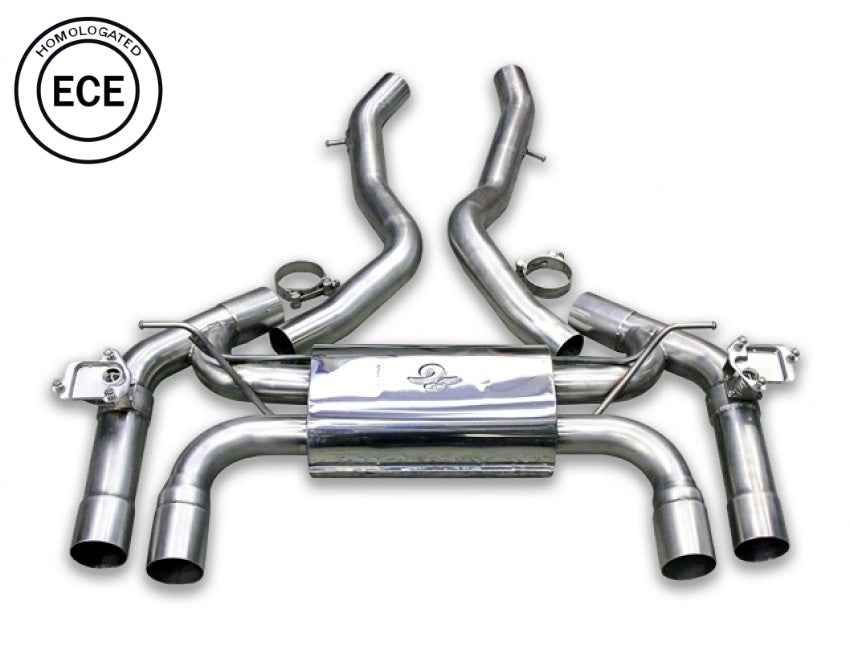 Tubi Style BMW M3 F80 & M4 F82/F83 STD CS GTS - ECE Exhaust Muffler with Valves (2014-2020)