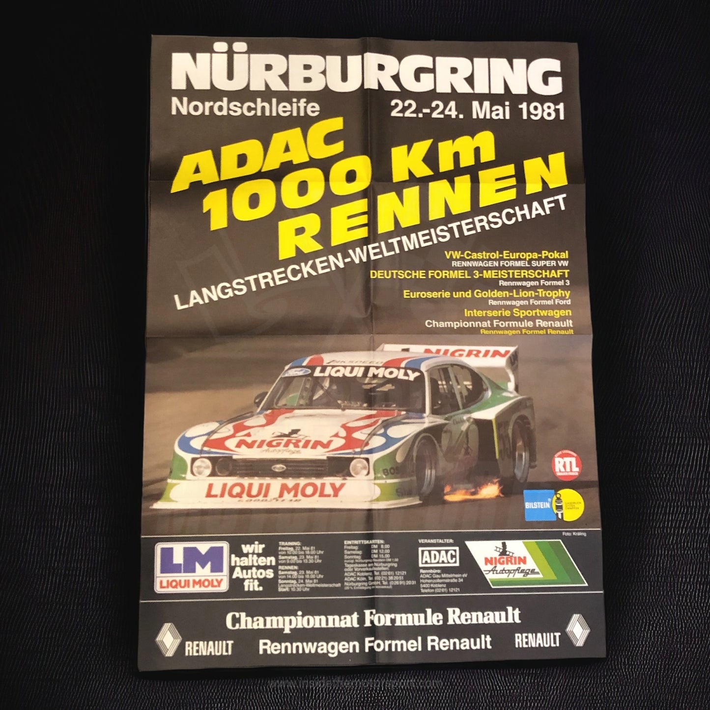 Rare Poster Nürburgring ADAC 1000 KM Rennen 1981 - Nordschleife