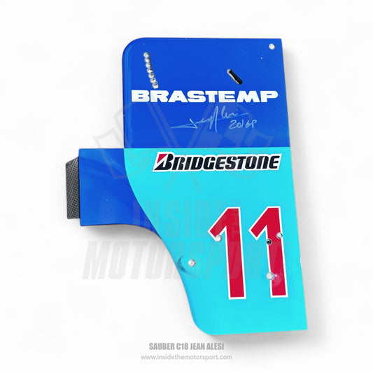 Left Carbon Rear Wing End Plate Signed by Jean Alesi - Sauber C18 F1 - 1999